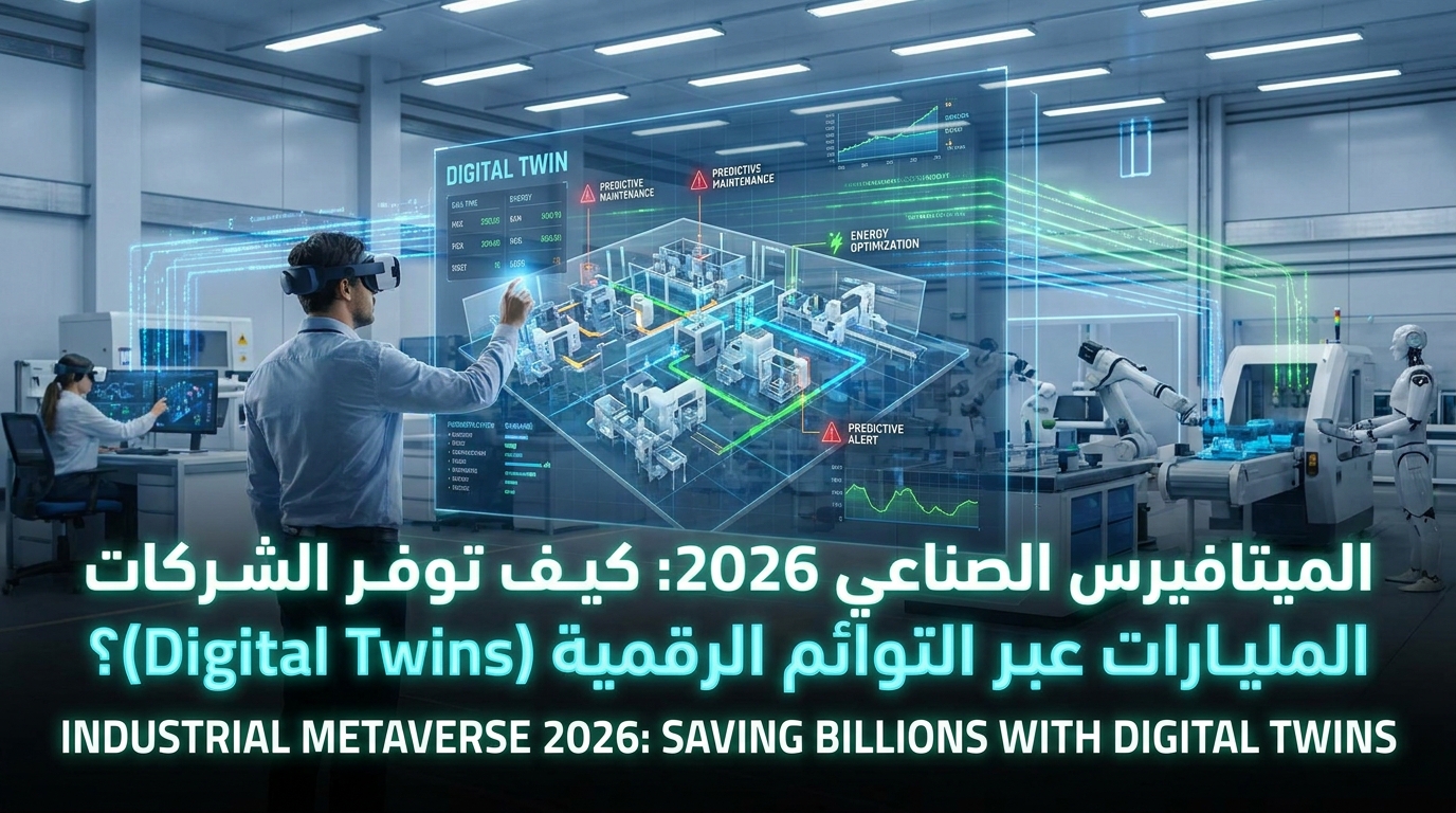 الميتافيرس الصناعي 2026: كيف توفر الشركات المليارات عبر التوائم الرقمية (Digital Twins)؟