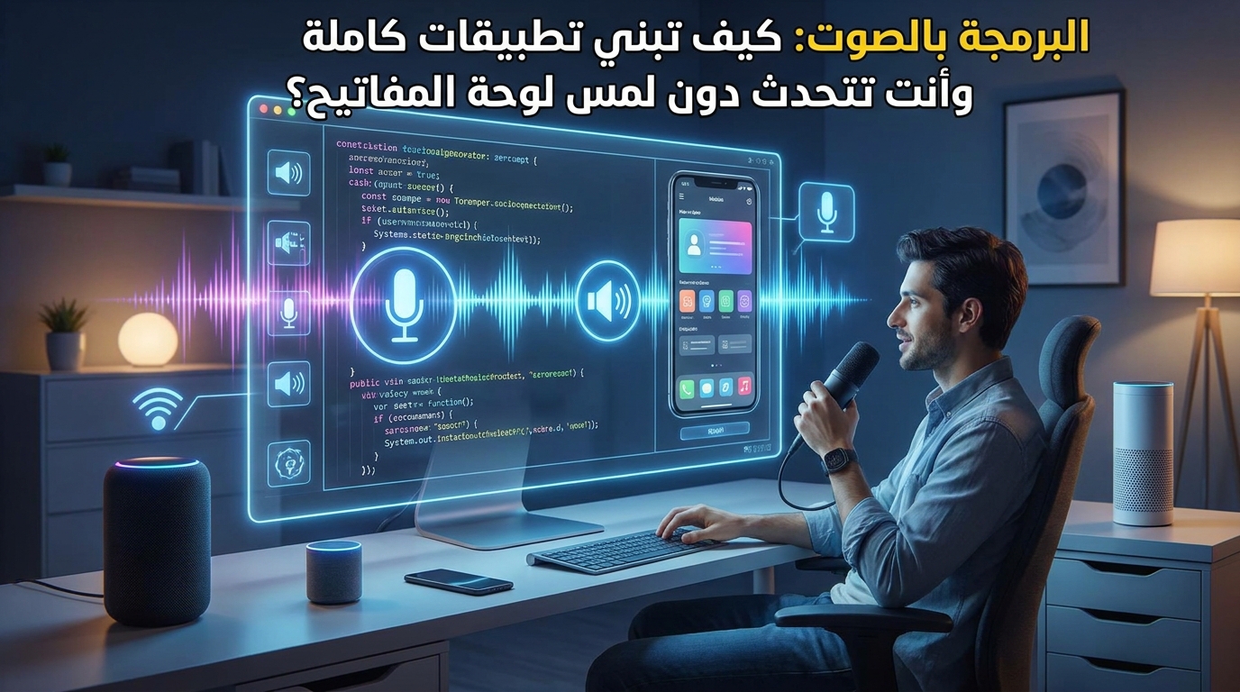 البرمجة بالصوت: كيف تبني تطبيقات كاملة وأنت تتحدث دون لمس لوحة المفاتيح؟