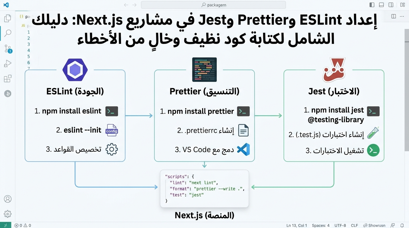 إعداد ESLint وPrettier وJest في مشاريع Next.js: دليلك الشامل لكتابة كود نظيف وخالٍ من الأخطاء