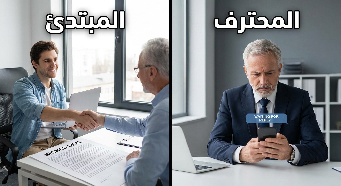 لماذا يحصل المبتدئون على صفقات ضخمة بينما تظل أنت المحترف عالقاً في انتظار رسائل العميل؟